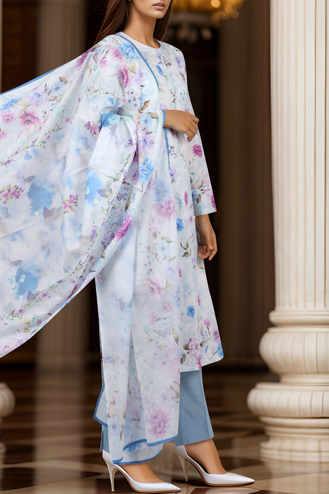 Unstitched Self Jacquard Shirt