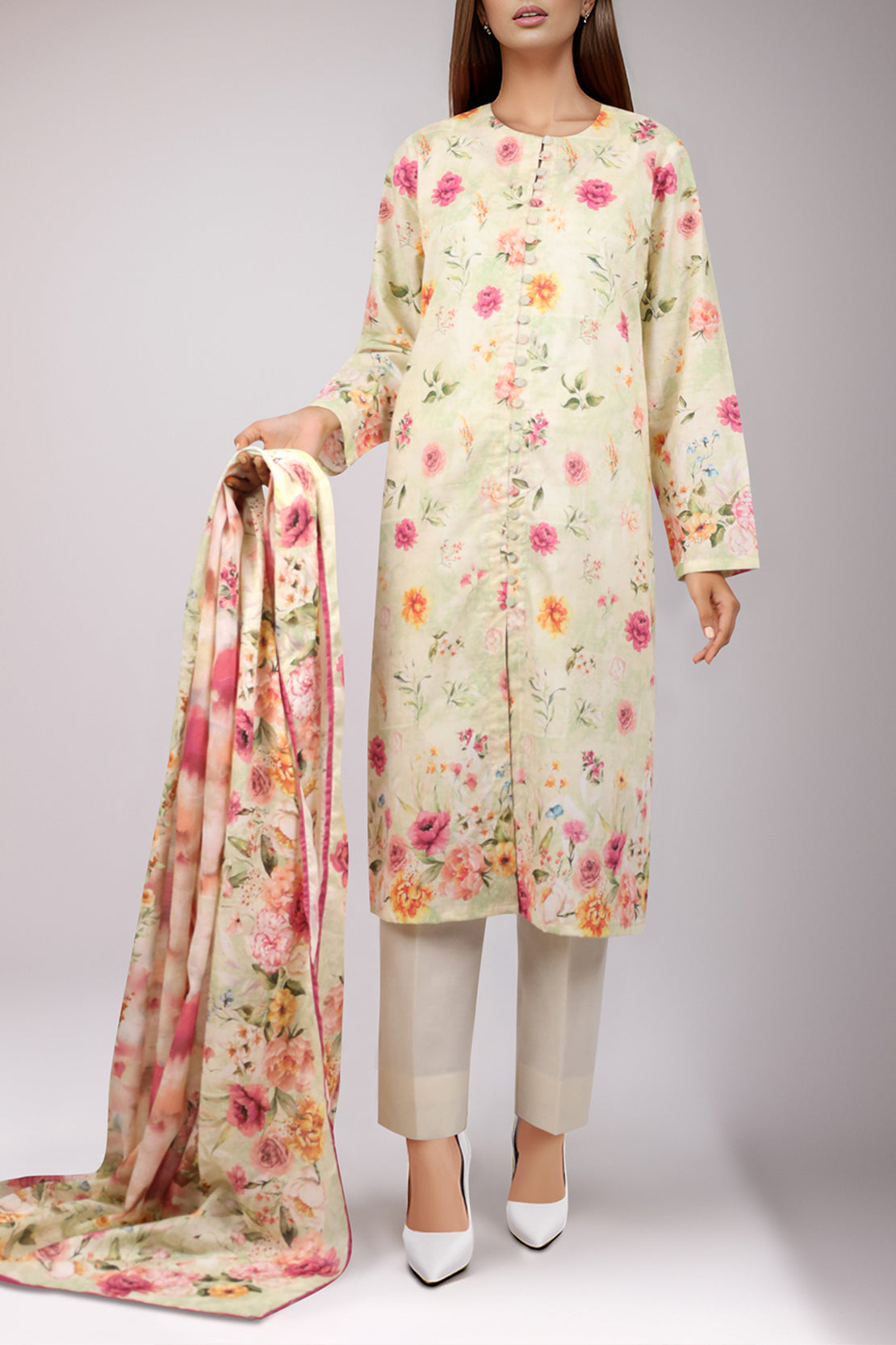 Unstitched Self Jacquard Shirt