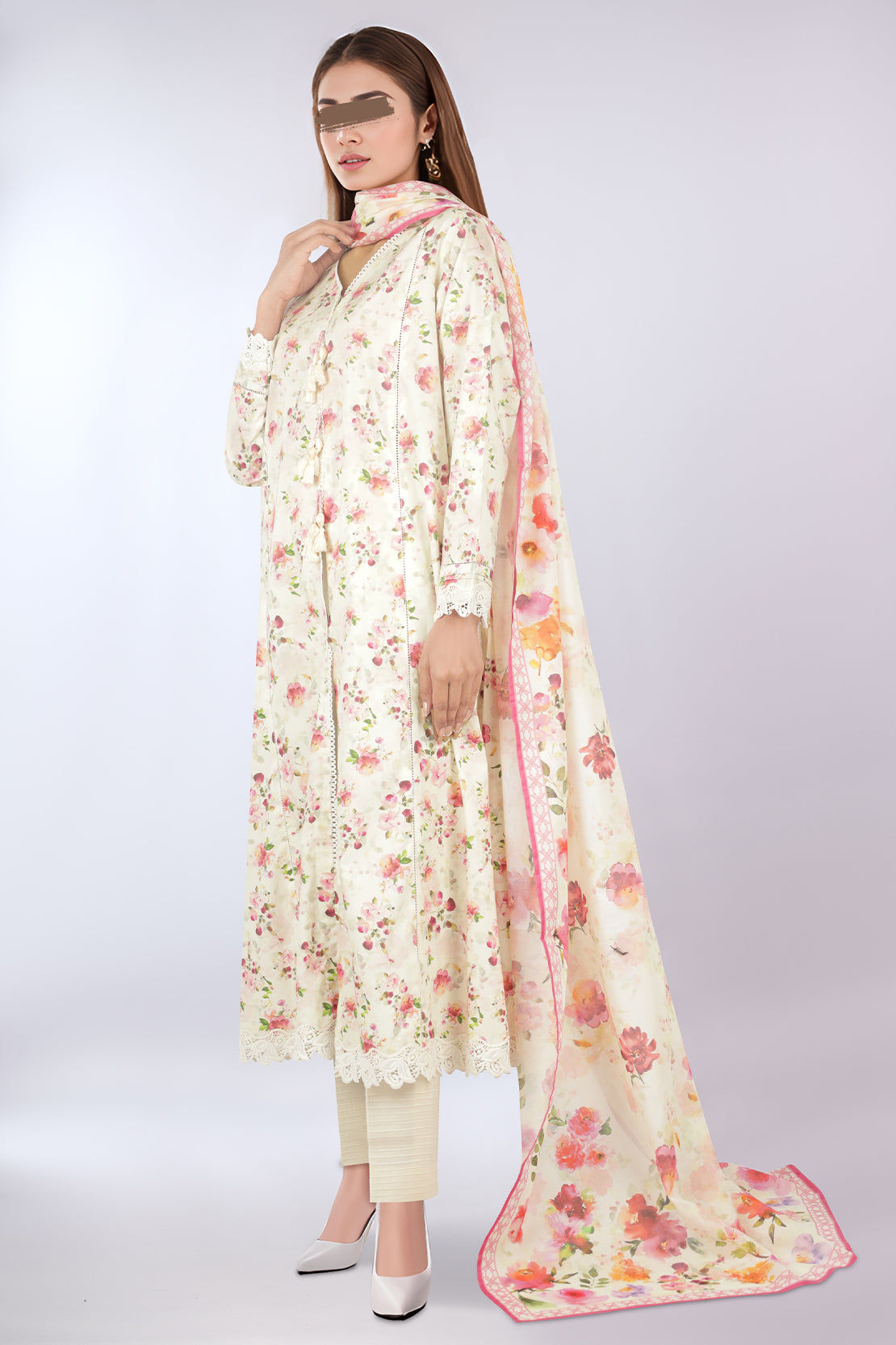 Unstitched Printed Lawn 3 Piece