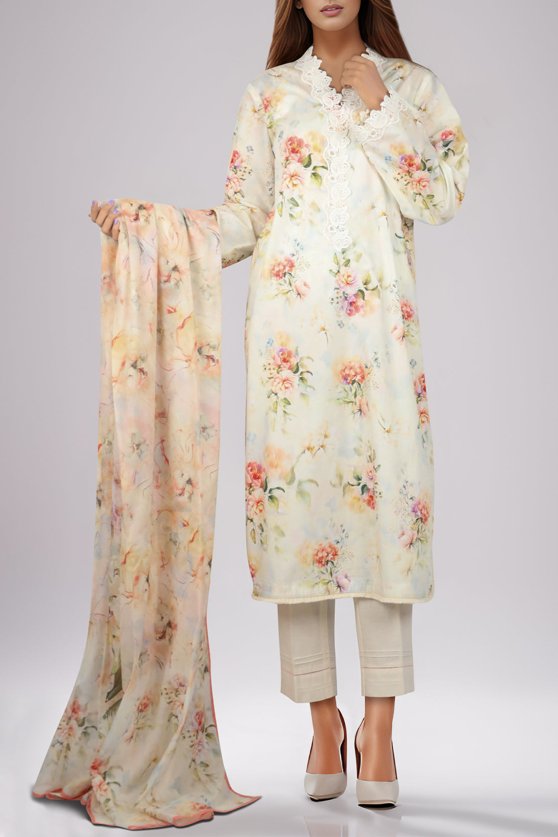 Unstitched Self Jacquard Shirt