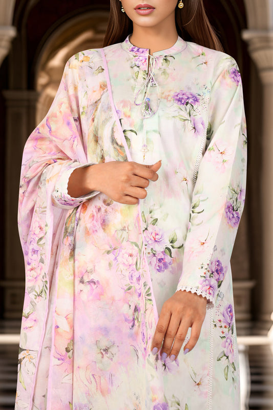 Unstitched Printed Self Jacquard 2 Piece(Shirt/Dupatta)