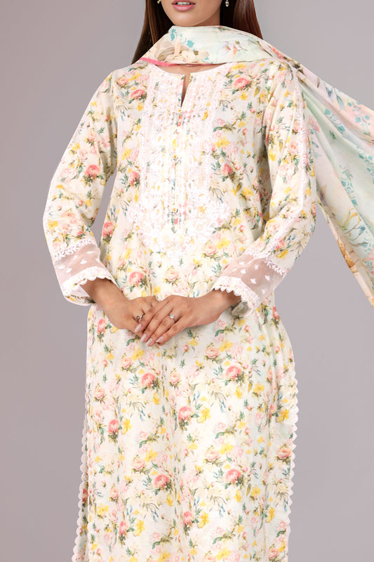 Unstitched Embroidered Self Jacquard 2 Piece (Shirt/Dupatta)