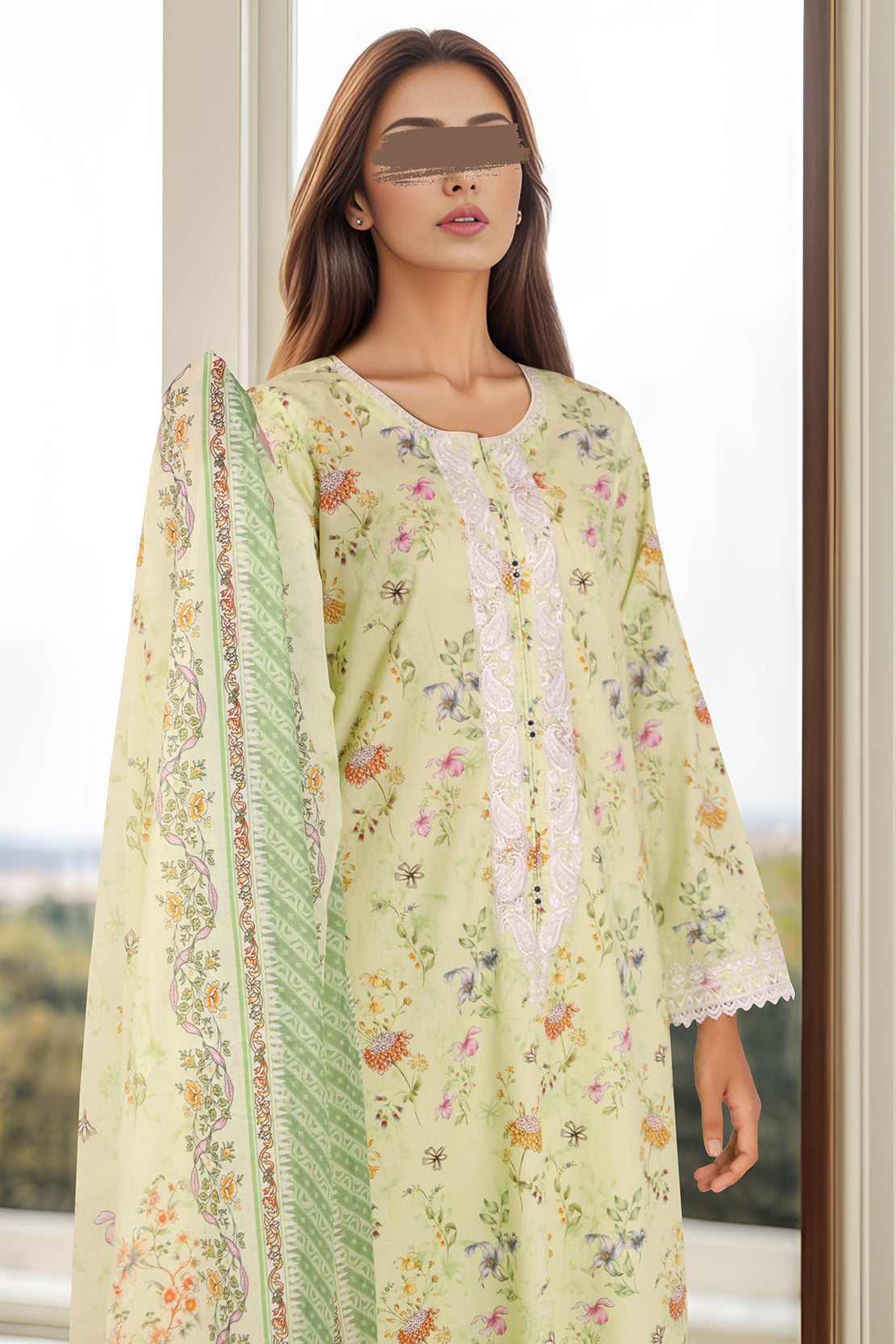 Unstitched Embroidered Lawn Shirt