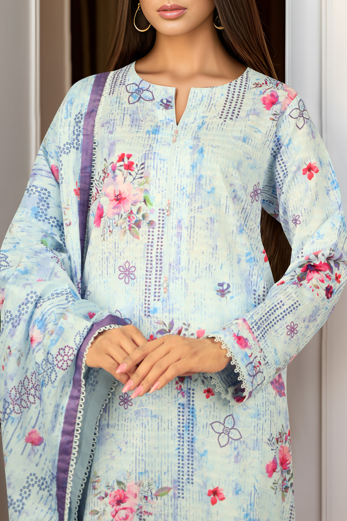 Unstitched Self Jacquard Shirt