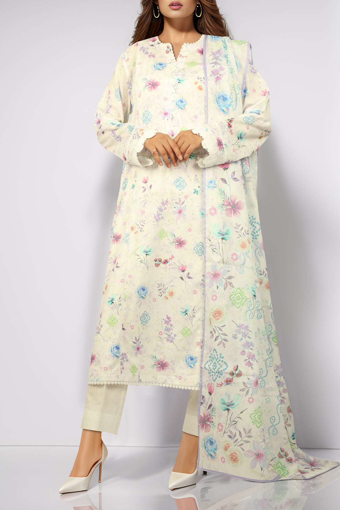 Unstitched Self Jacquard Shirt