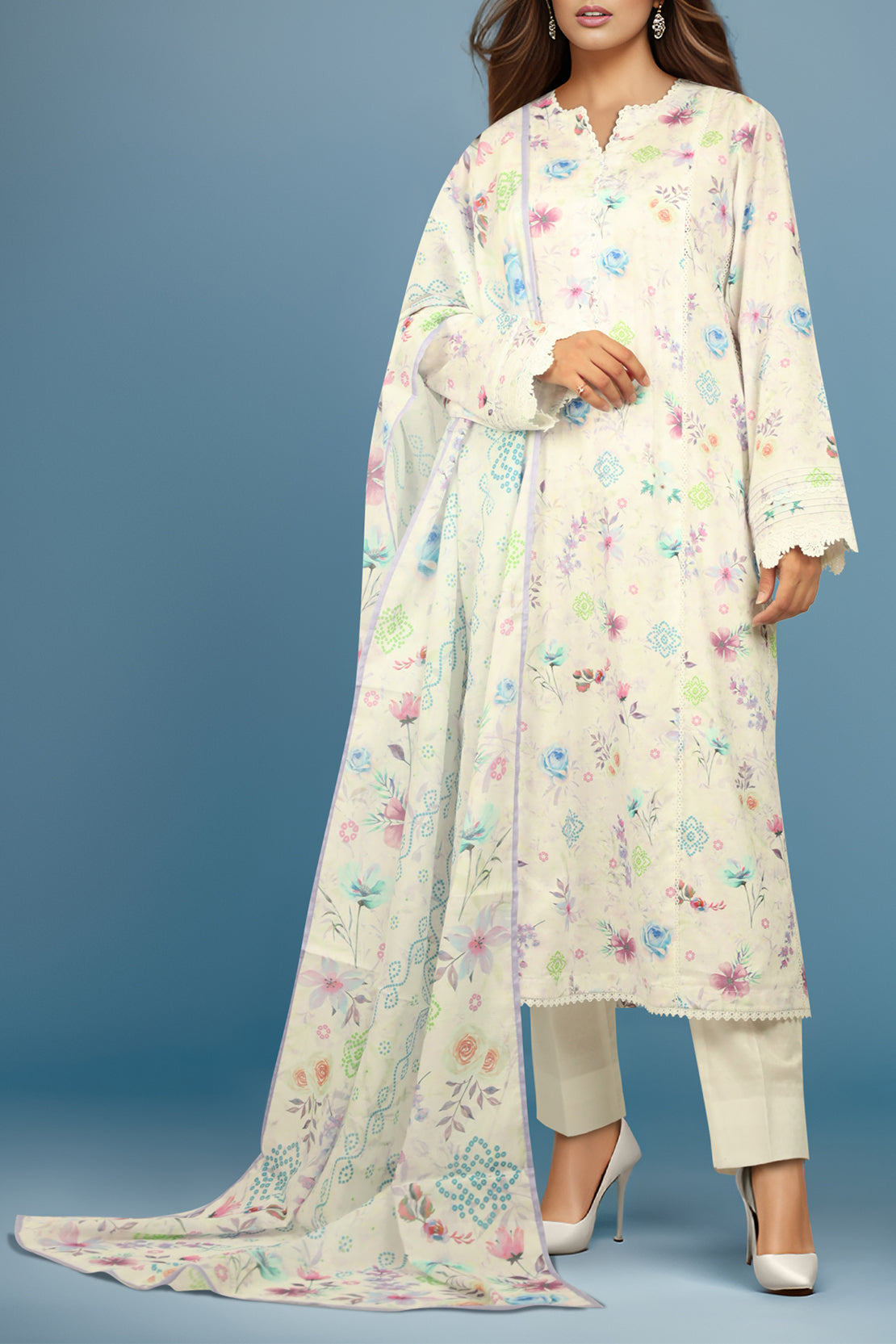 Unstitched Self Jacquard Shirt