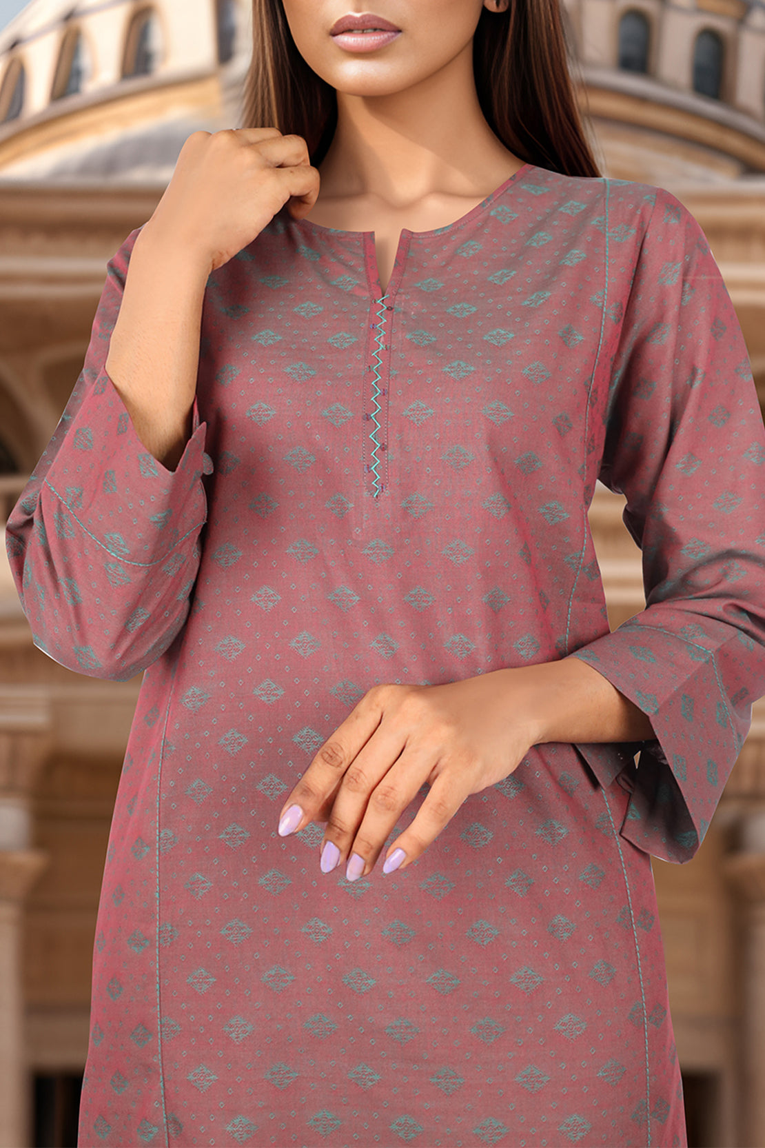 Unstitched Printed Self Jacquard 2 Piece (Shirt/Trouser)