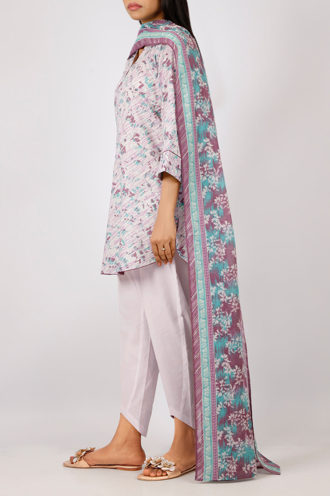 Unstitched Printed Lawn 3 Piece