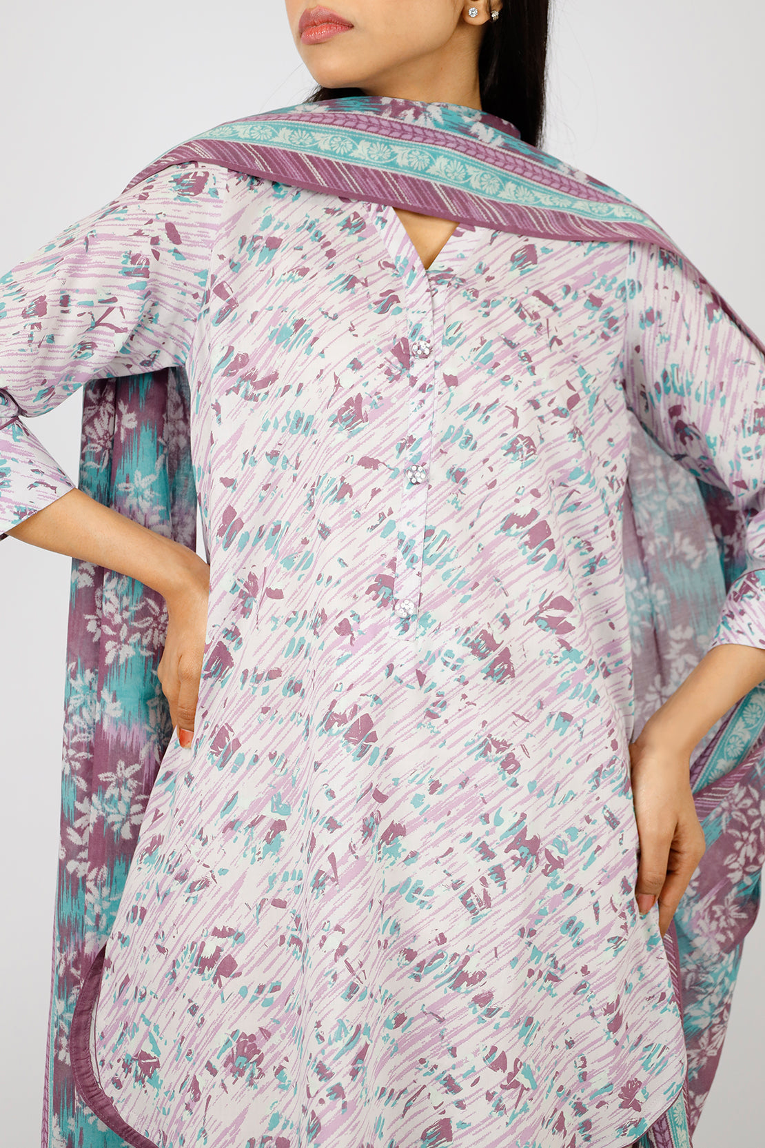 Unstitched Printed Lawn 3 Piece