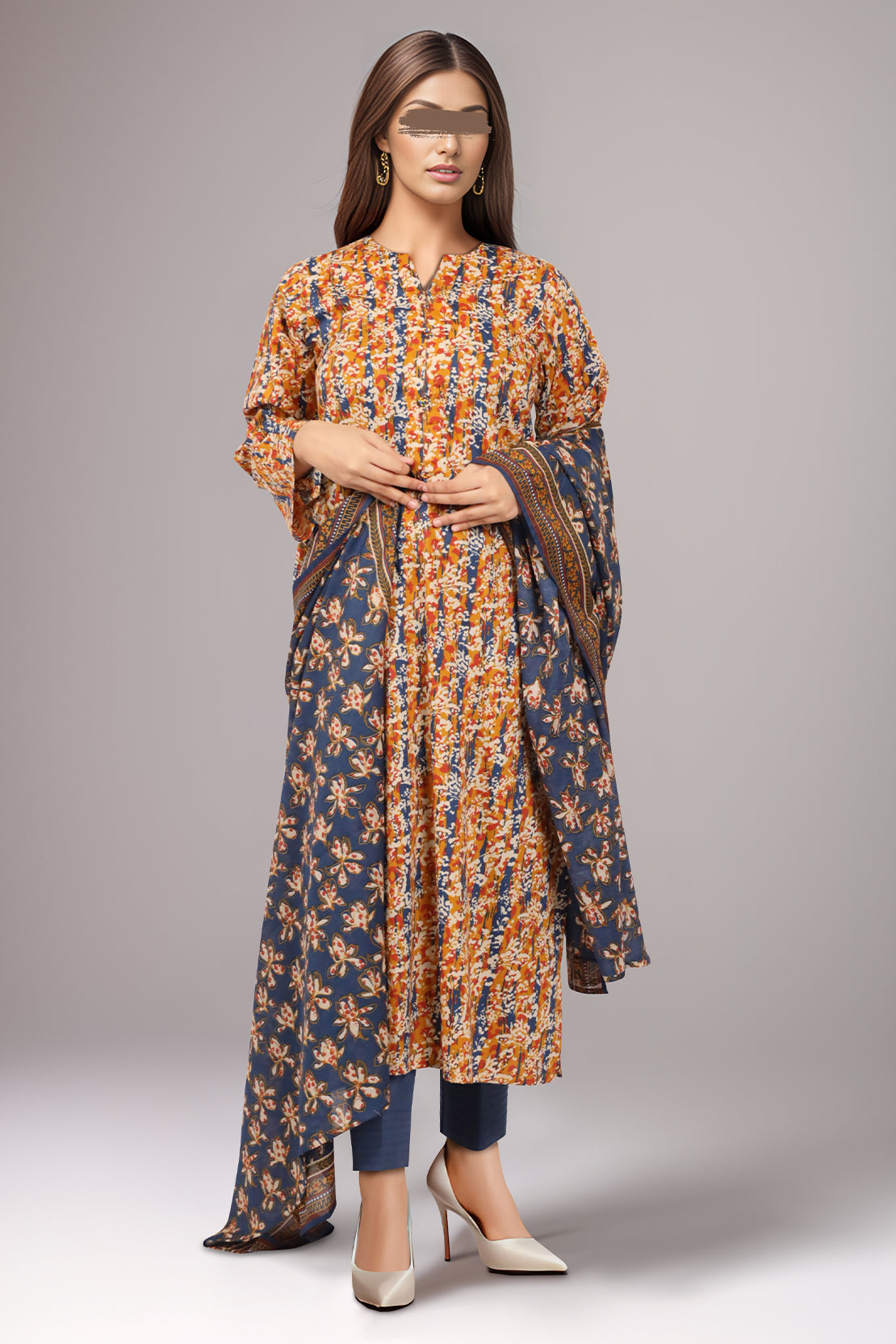 Unstitched Printed Lawn 3 Piece