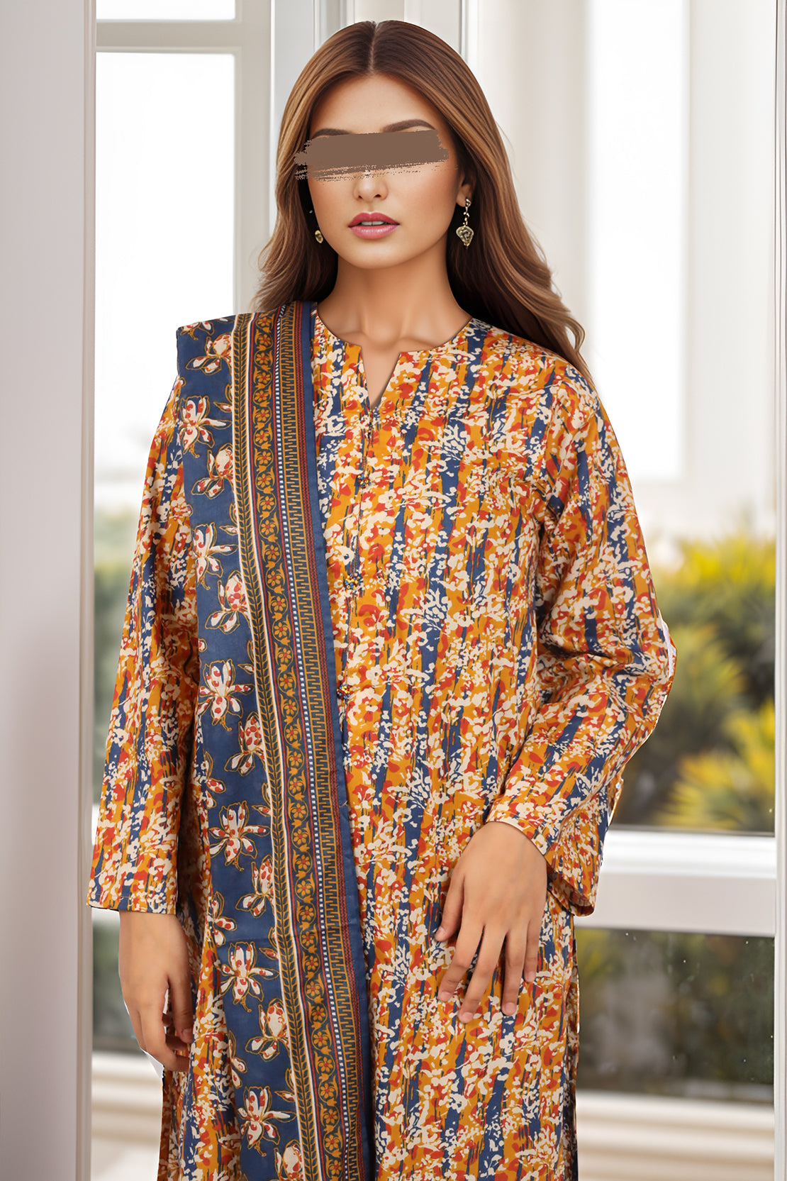 Unstitched Printed Lawn 3 Piece