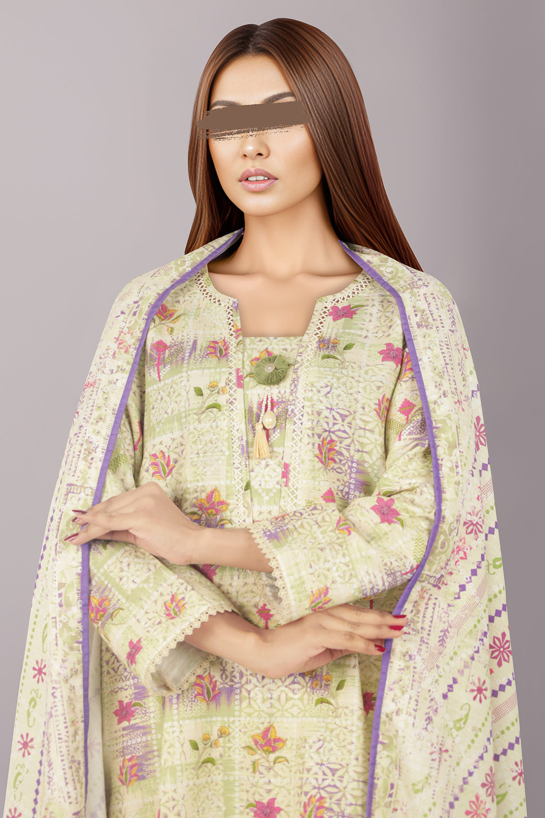 Unstitched Printed Cotton Khaddar 3 Piece
