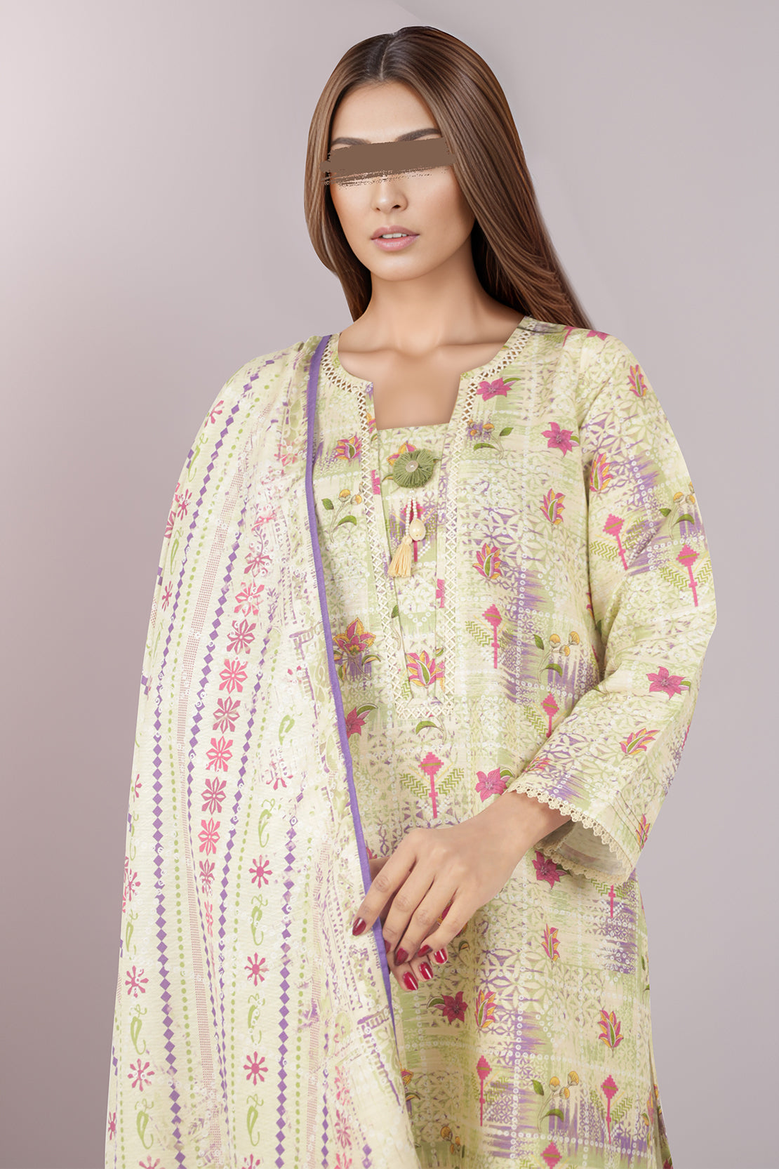 Unstitched Printed Cotton Khaddar 3 Piece