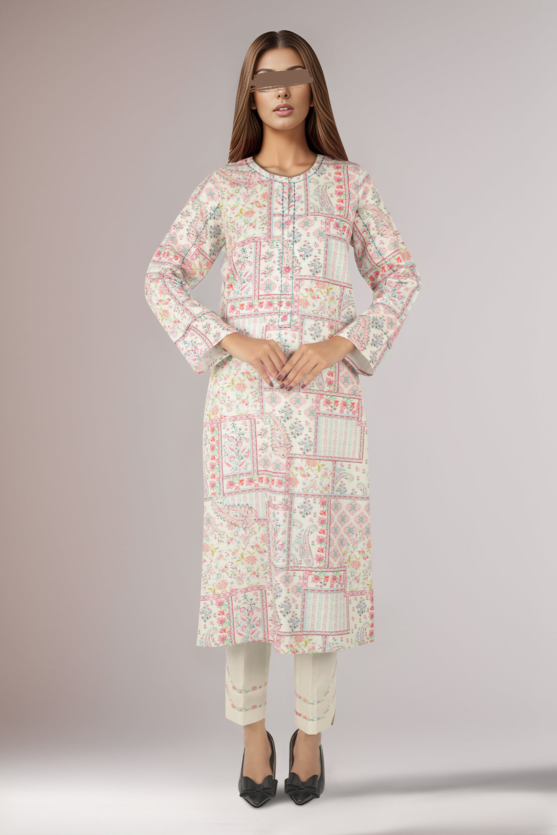 Unstitched Printed Cotton Khaddar 3 Piece