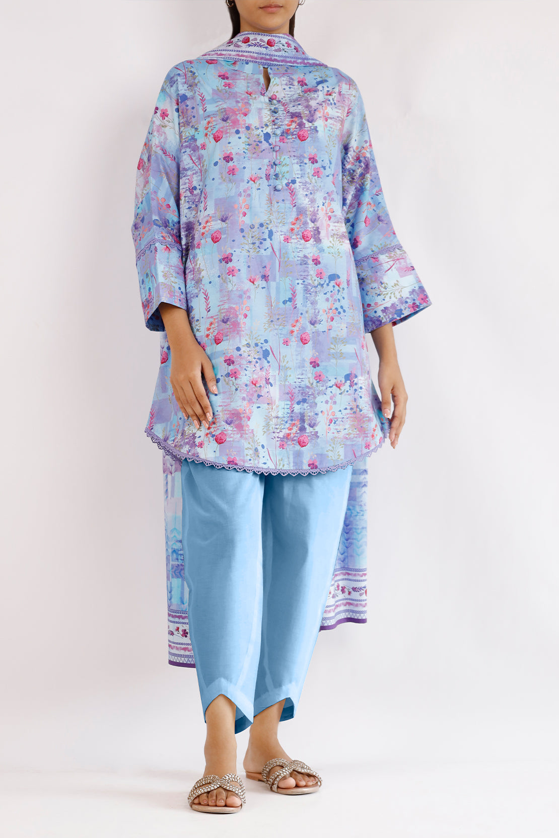 Unstitched Printed Arabic Linen 3 Piece