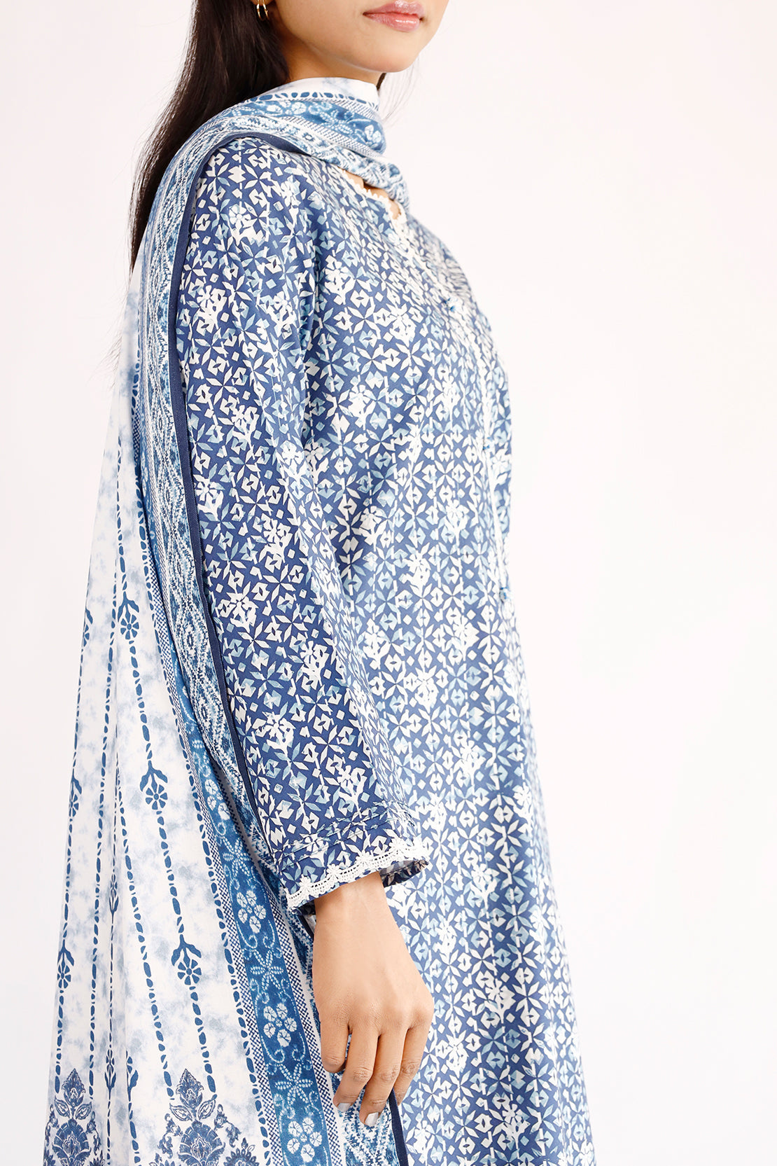 Unstitched Printed Arabic Linen 3 Piece