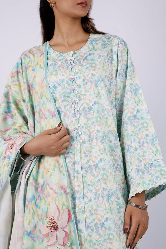 Unstitched Printed Arabic Linen 3 Piece