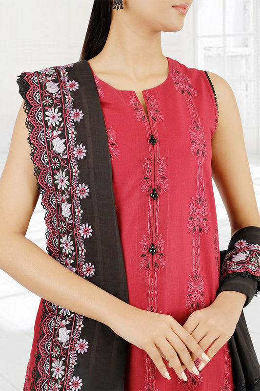 Unstitched Embroidered Cambric 3 Piece