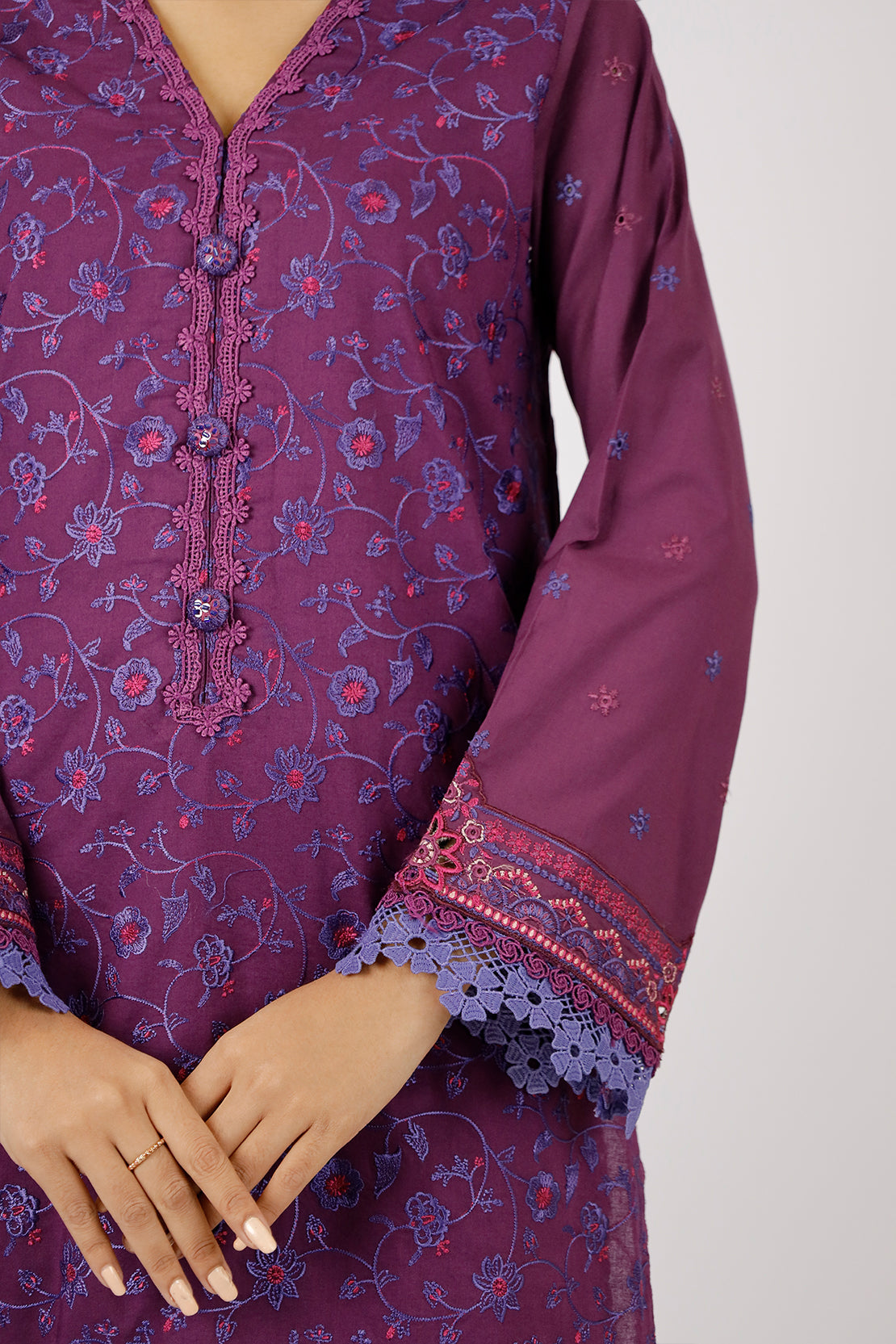 Unstitched Embroidered Cambric 3 Piece