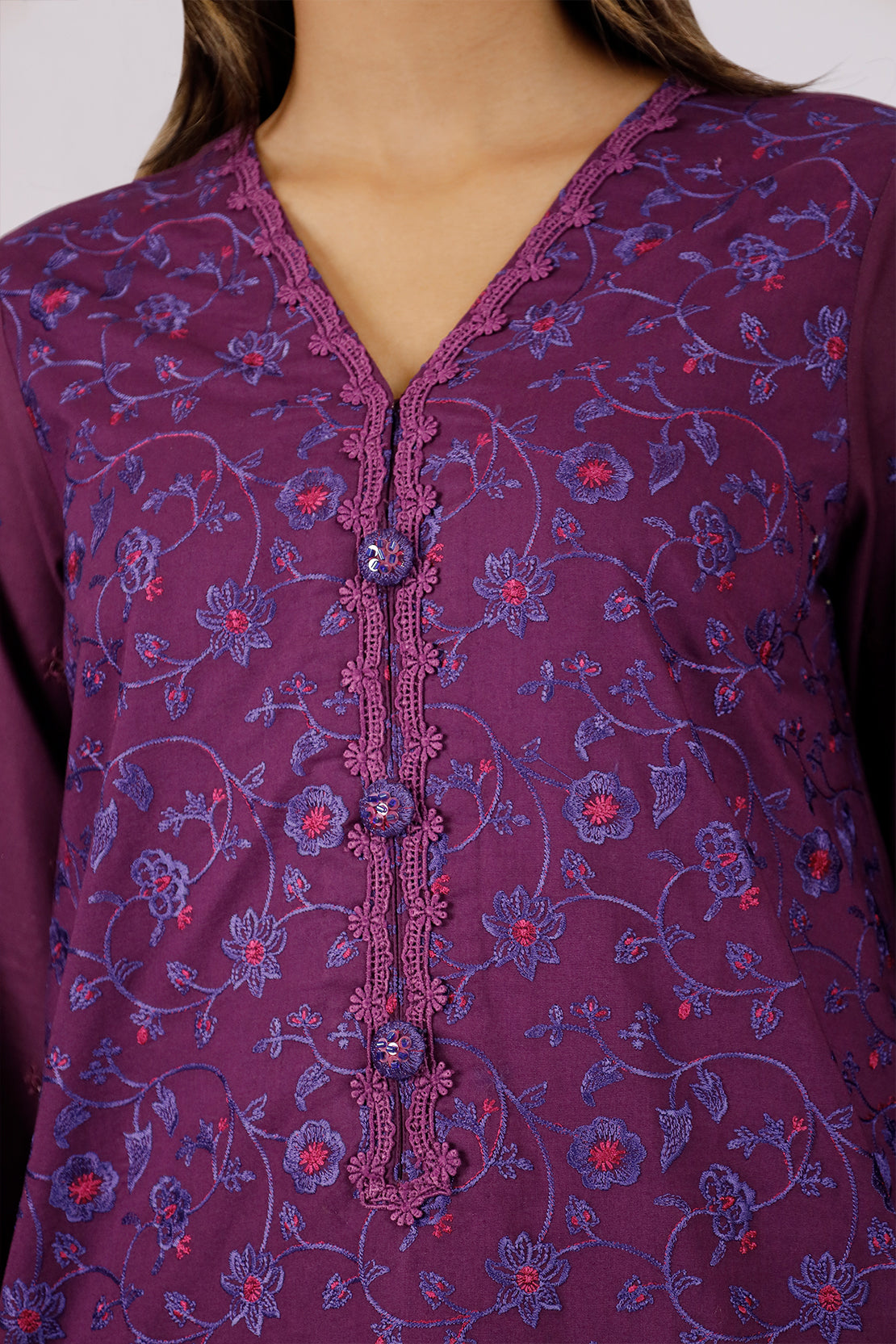 Unstitched Embroidered Cambric 3 Piece