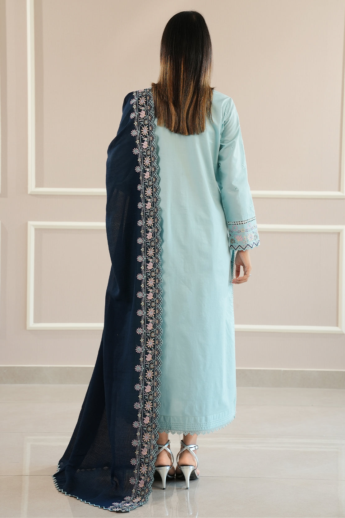 Unstitched Embroidered Cambric 3 Piece