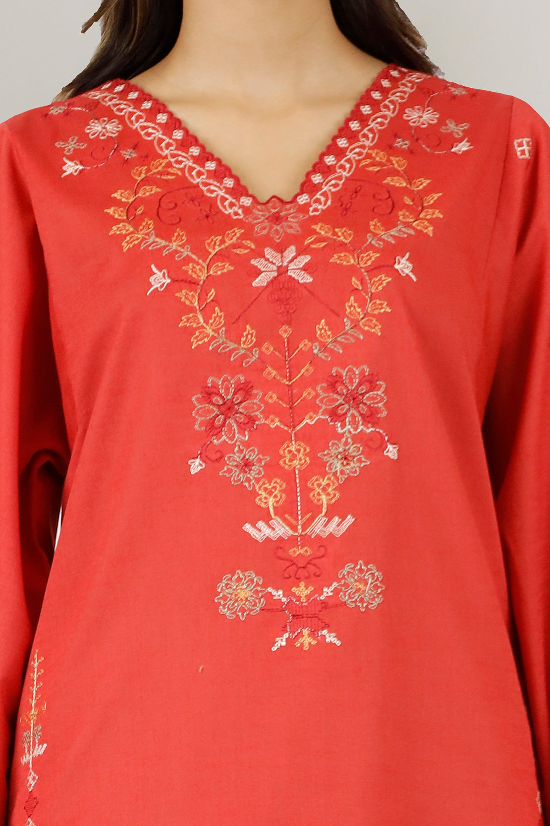 Unstitched Embroidered Cotton Khaddar 2 Piece (Shirt/Trouser)