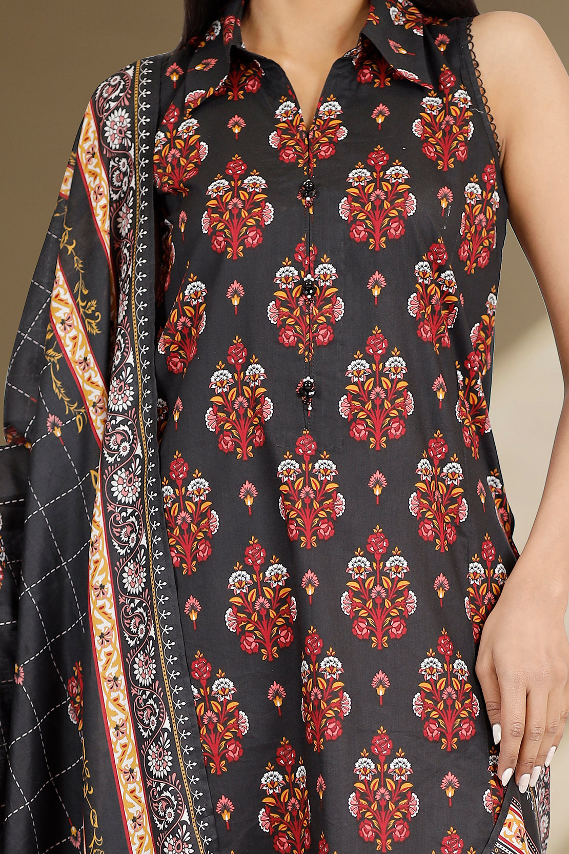 Unstitched Printed Lawn 3 Piece