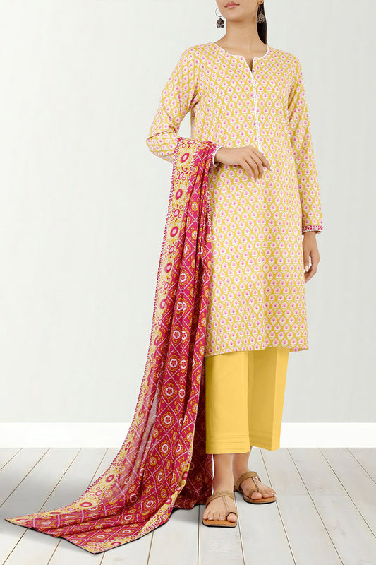 Unstitched Printed Lawn 3 Piece