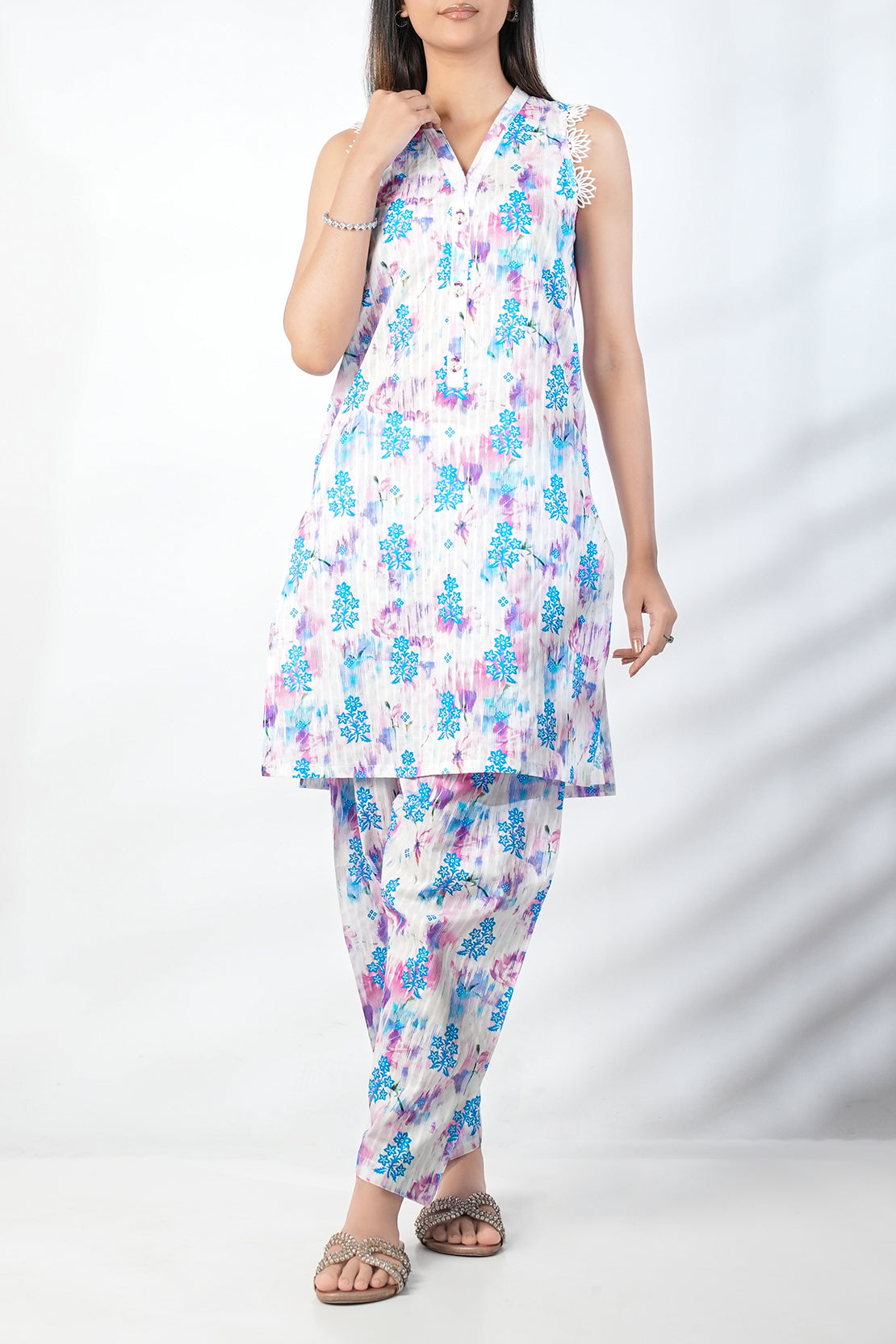 Unstitched Printed Lawn Shirt/Trouser