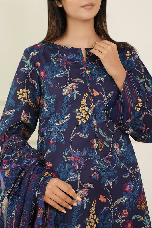 Unstitched Printed Lawn 3 Piece