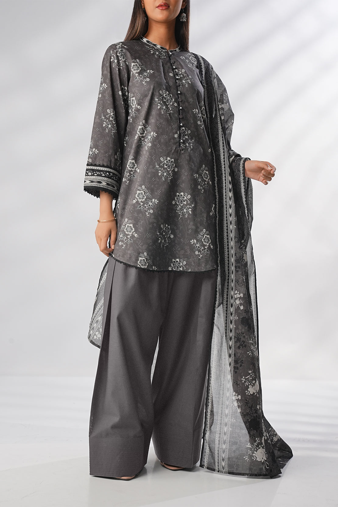 Unstitched Printed Lawn 3 Piece