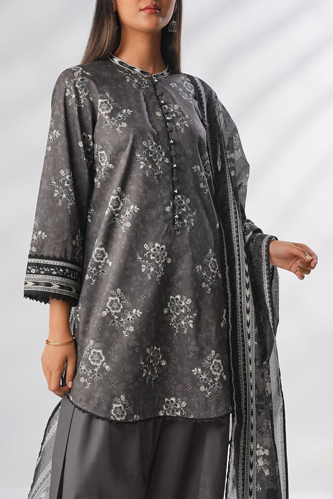 Unstitched Printed Lawn 3 Piece