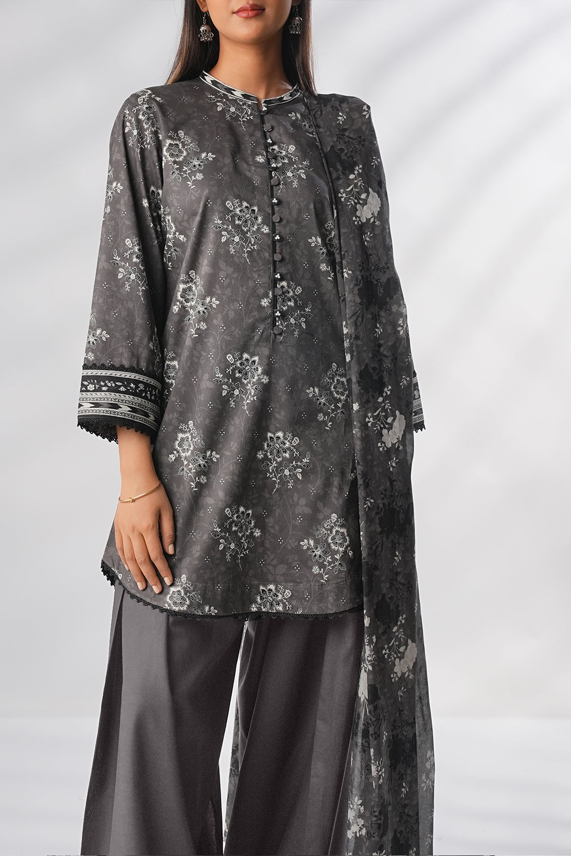 Unstitched Printed Lawn 3 Piece