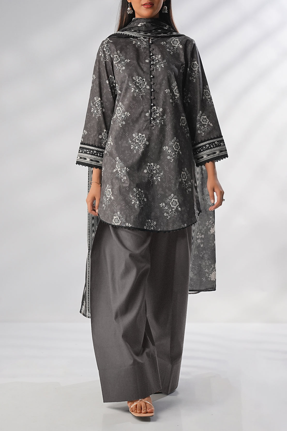 Unstitched Printed Lawn 3 Piece