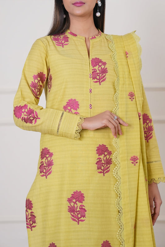 Unstitched Jacquard Cotton 3 Piece