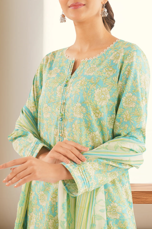 Unstitched Printed Lawn 3 Piece
