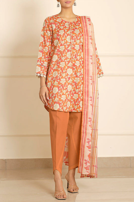Unstitched Printed Lawn 3 Piece