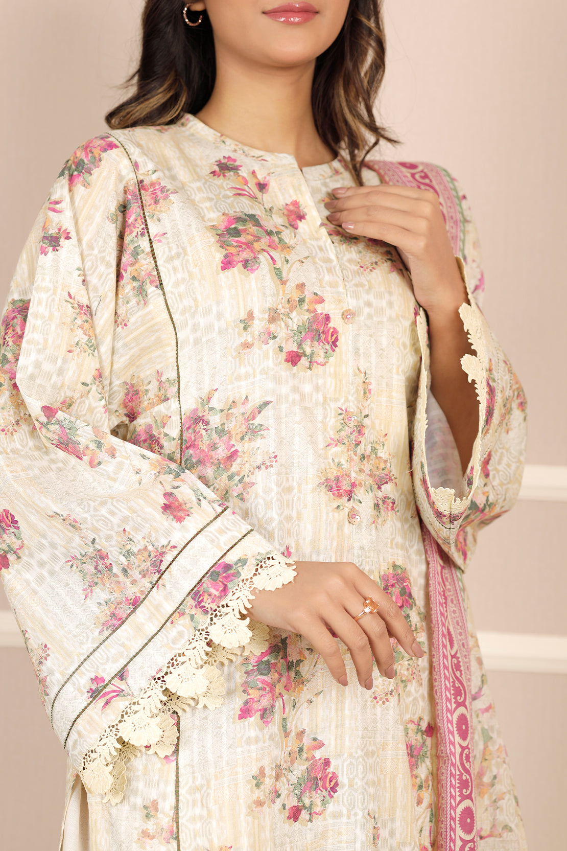 Unstitched Printed Lawn 3 Piece