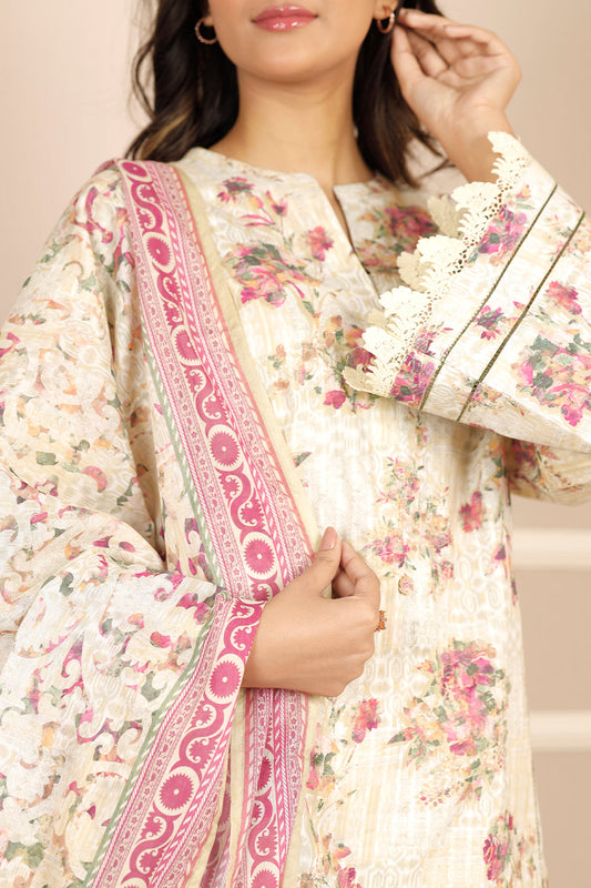 Unstitched Printed Lawn 3 Piece