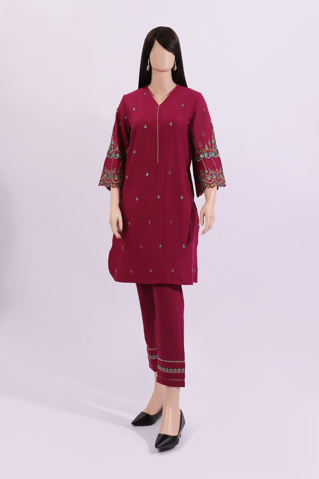 Solid Emb Cross Hatch Stitched Shirt