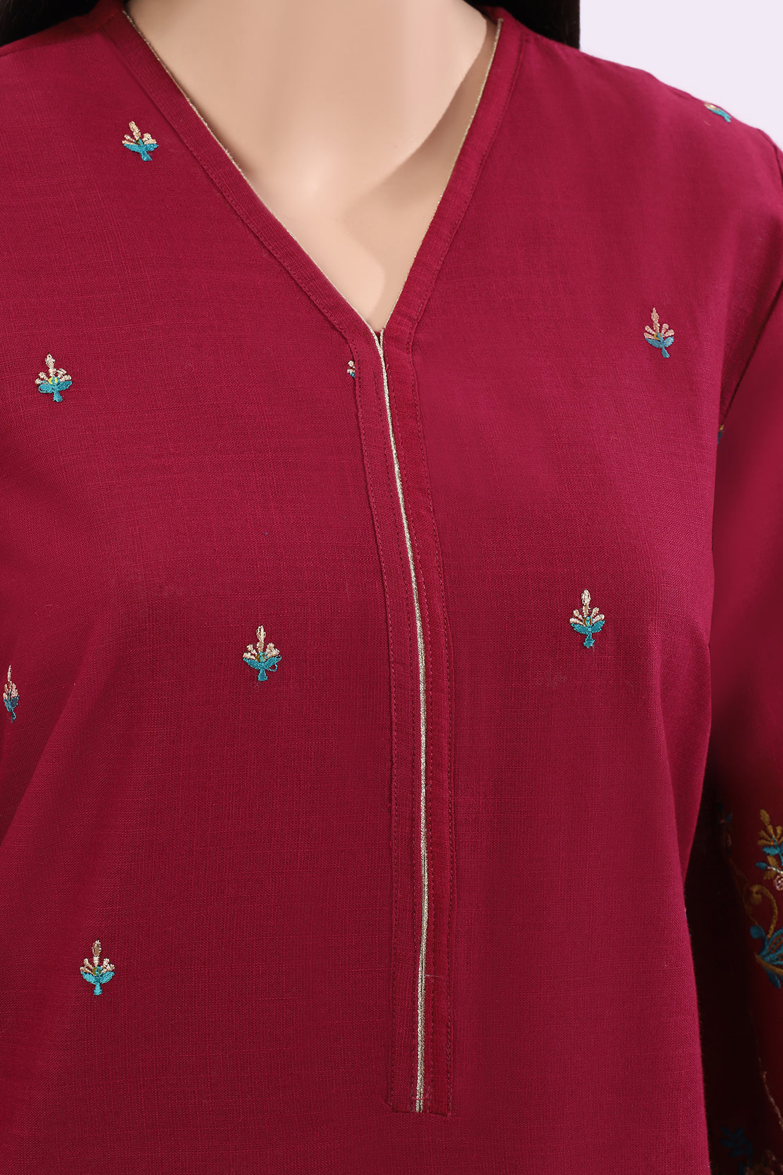 Solid Emb Cross Hatch Stitched Shirt