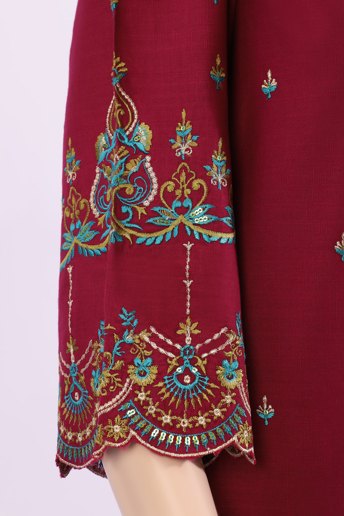 Solid Emb Cross Hatch Stitched Shirt