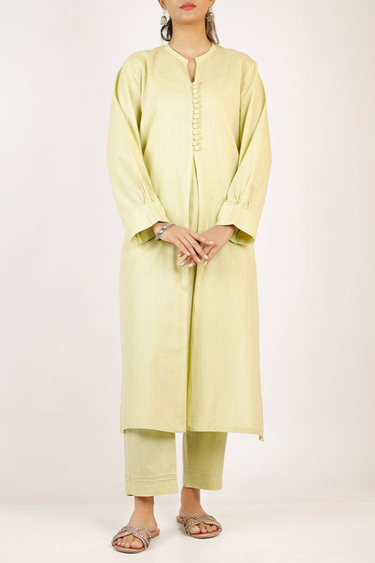Solid Slub Viscose Stitched 2 Piece (Shirt/Trouser)