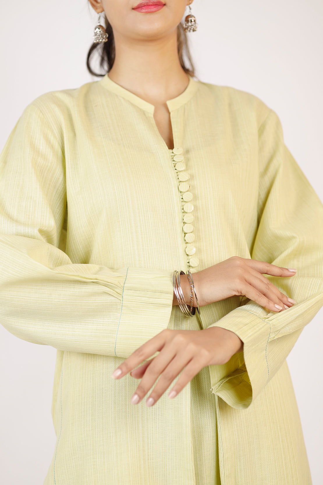 Solid Slub Viscose Stitched 2 Piece (Shirt/Trouser)