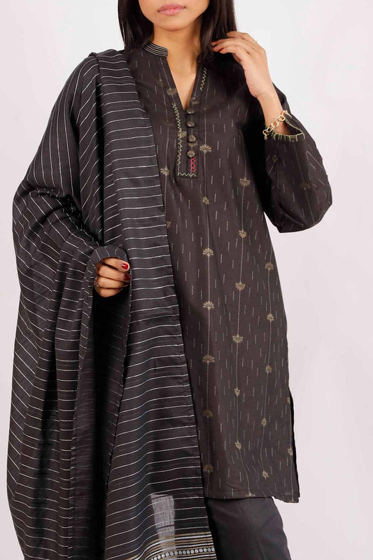 Cotton Jacquard Stitched 2 Piece (Shirt/Dupatta)