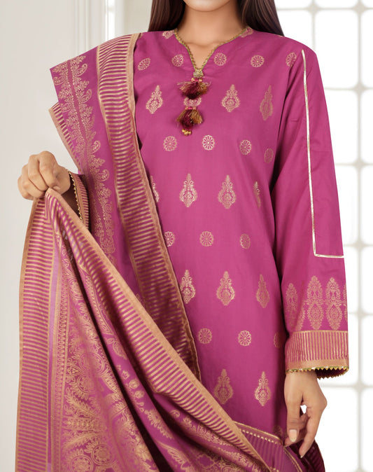 Cotton Jacquard Stitched 2 Piece (Shirt/Trouser)