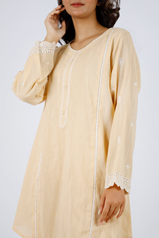 Solid Embroidered Zari Filament Stitched 2 Piece (Shirt/Trouser)