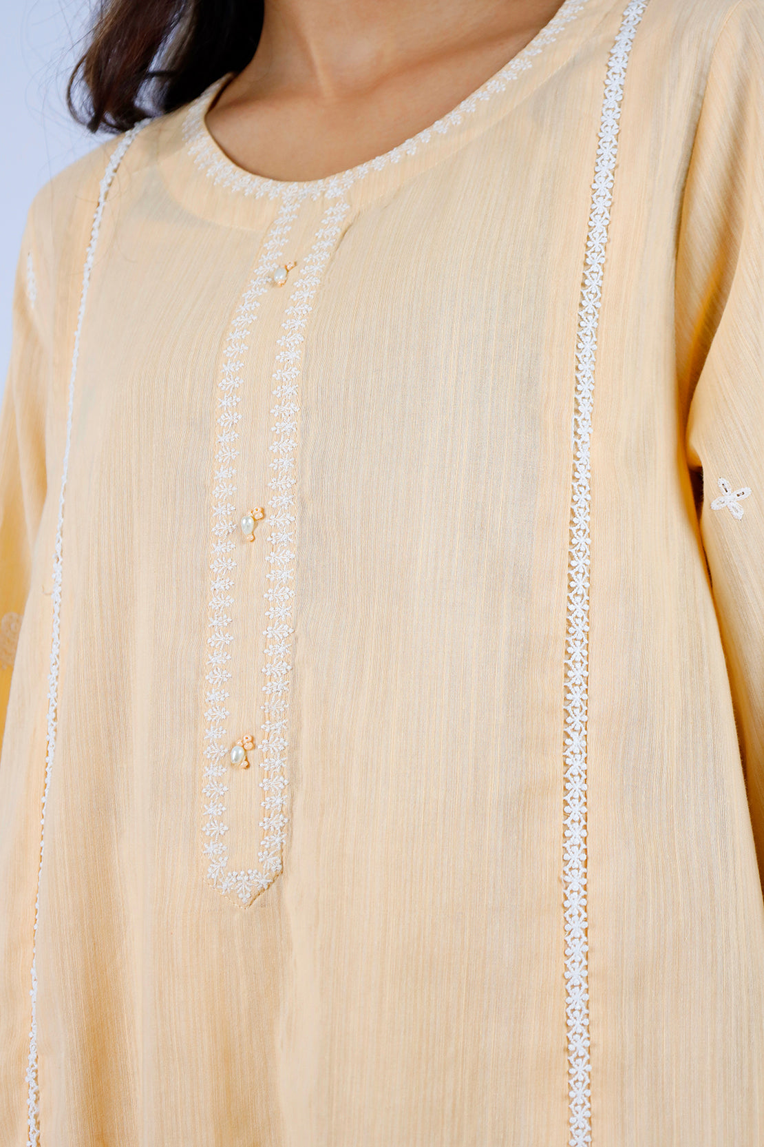 Solid Embroidered Zari Filament Stitched 2 Piece (Shirt/Trouser)