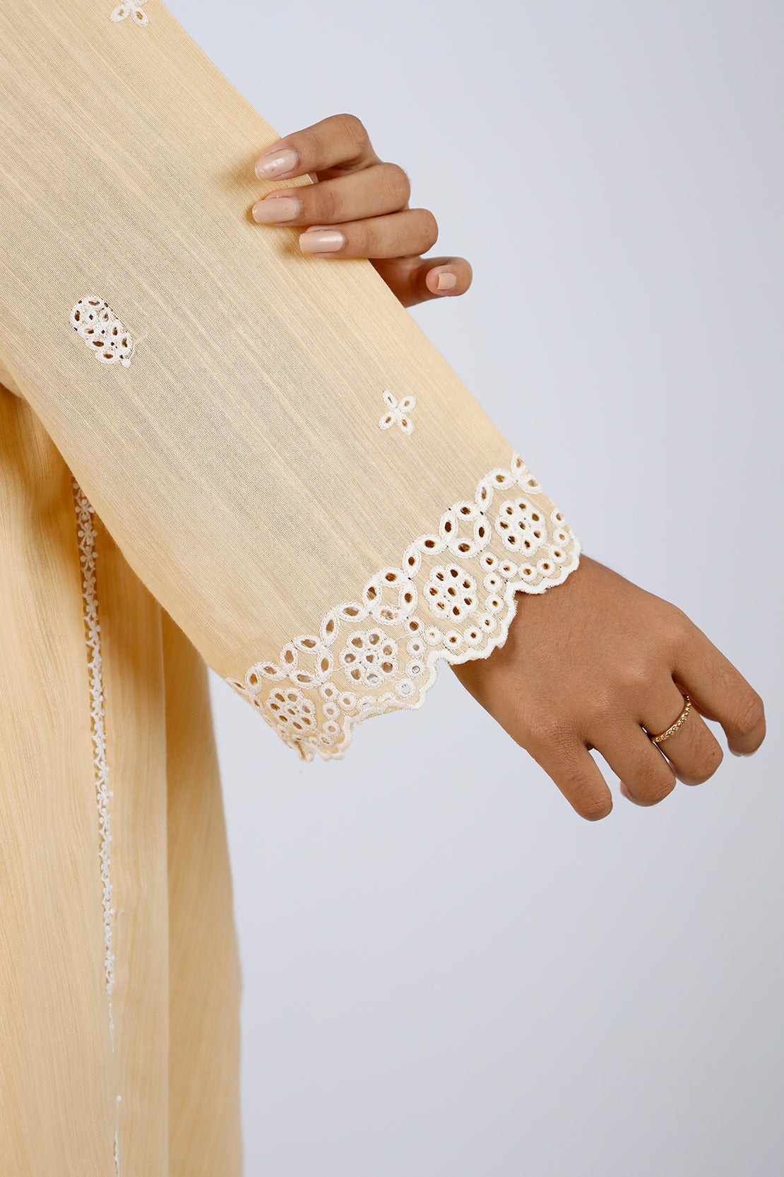 Solid Embroidered Zari Filament Stitched 2 Piece (Shirt/Trouser)