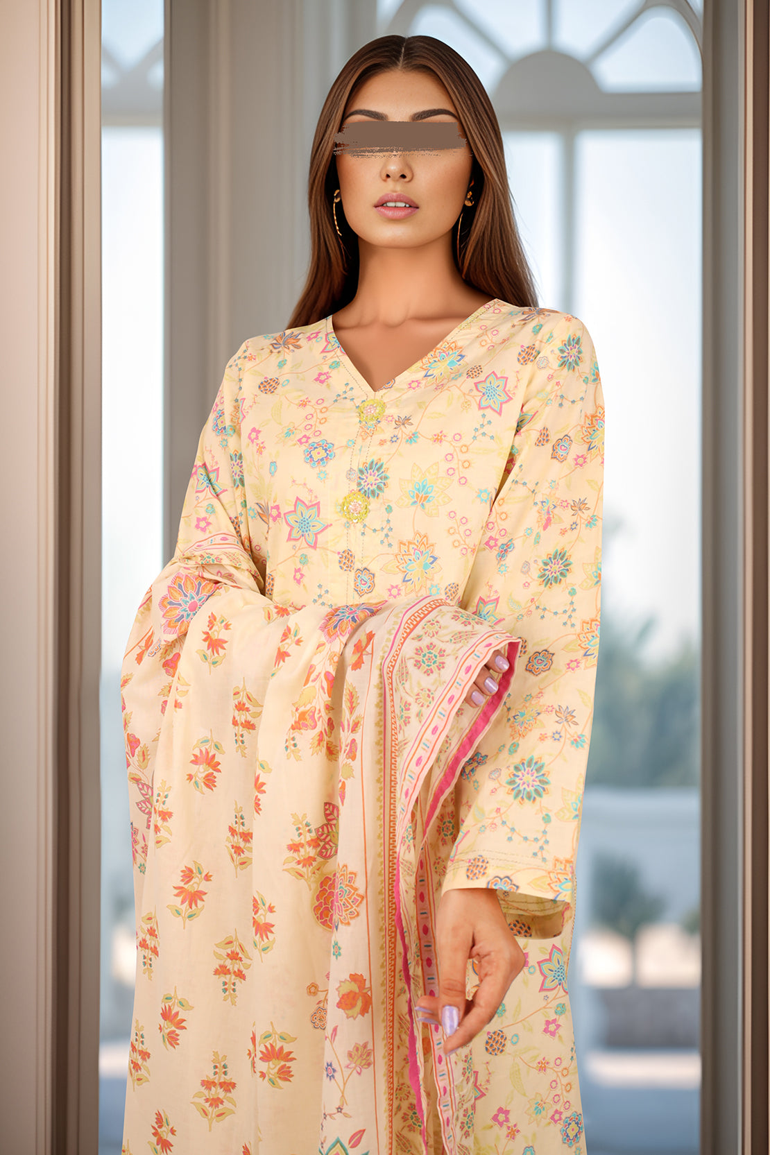 Printed Lawn Stitched 2 Piece (Shirt/Dupatta)